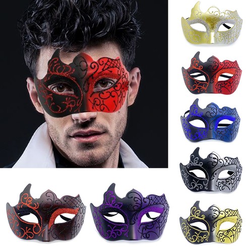 Painted Half Face Mask Halloween Costume Accessories Cosplay Party Props ☋ - Picture 4 of 32