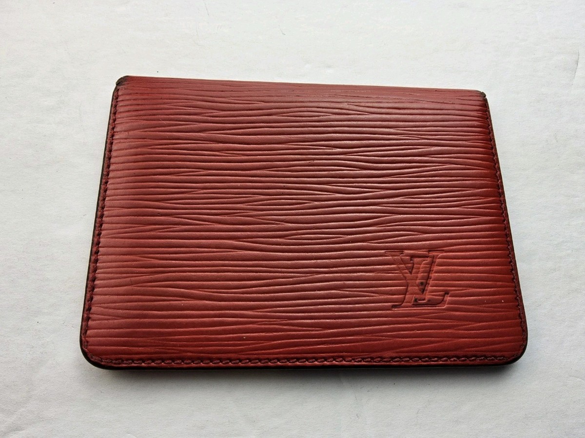 Louis Vuitton ケース ブラウン/レッド Louis Vuitton Red Clear Window Bifold Card Case | eBay