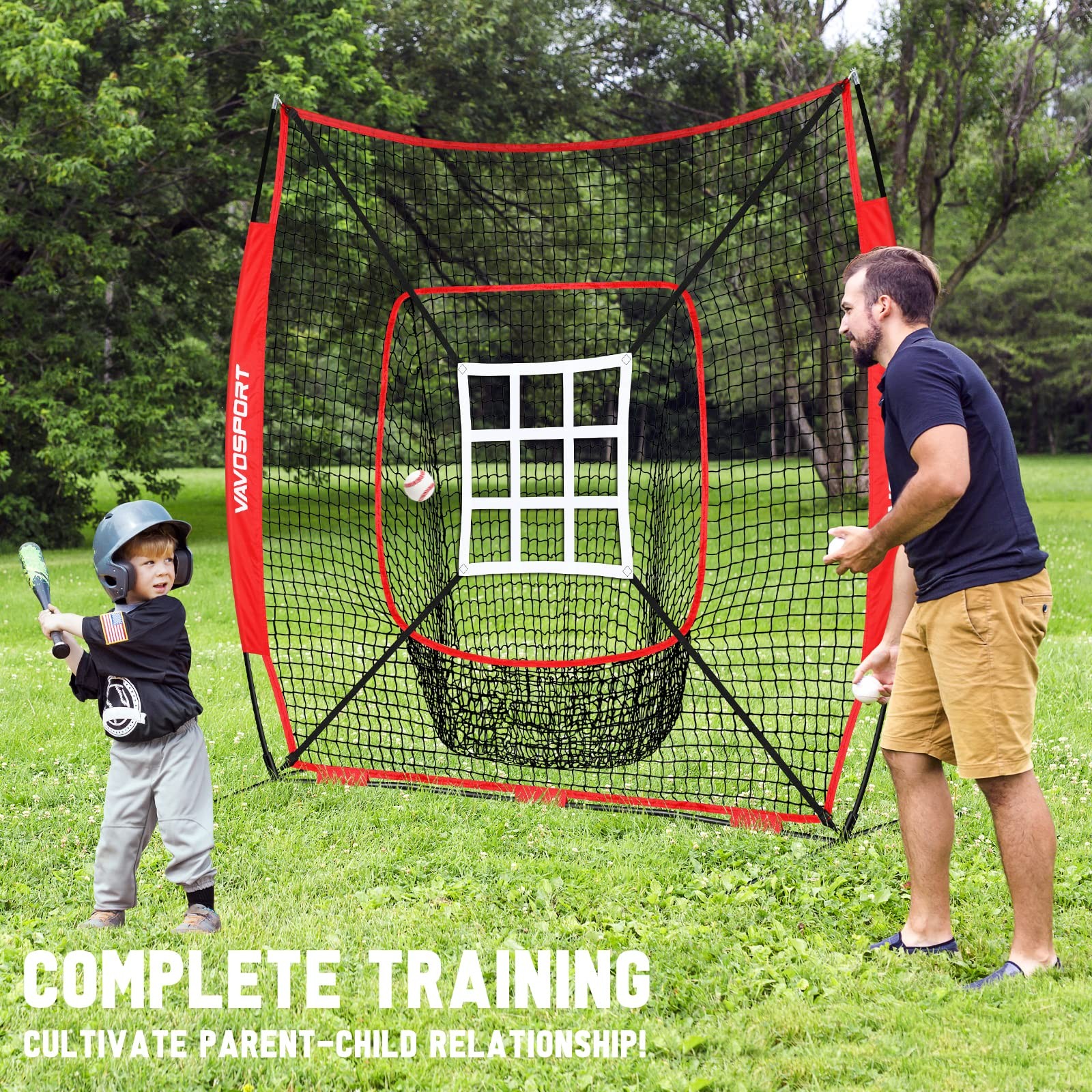 7x7' Baseball Net Set - Portable Softball & Baseball Net for Batting and Pitc...