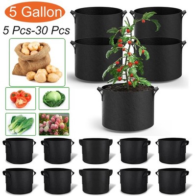 5 Gallon Thickened Grow Bags Nonwoven Fabric Plant Pots with Durable Handles Hot