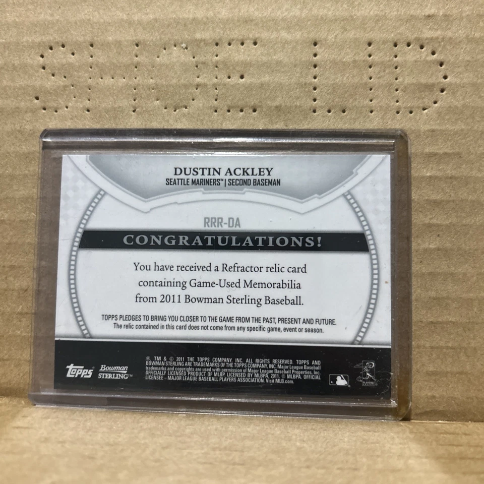 K220.626 - 2011 Bowman Sterling Rookie Relics #DA Dustin Ackley Foto 3 de 3