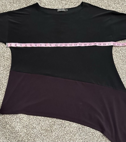 Sympli Canada Black & Purple Asymmetrical Shirt Top Tunic Size 4 - Picture 4 of 5