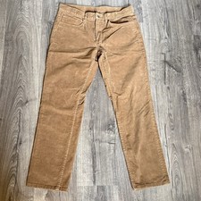 Brooks Brothers 346 Mens Brown Corduroy Flat Front Straight Pants sz. 34 x 30