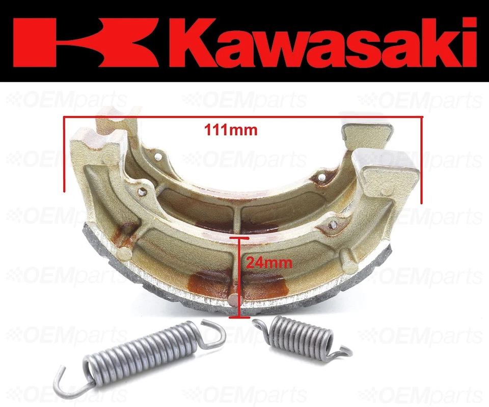 Juego de (2) zapatas de freno y resortes delanteros ranurados al agua Kawasaki #41048-015 Foto 4 de 4