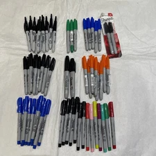 Qty 64 New Sharpie Permanent Markers Multiple Colors and Tips Ultra Fine-Chisel