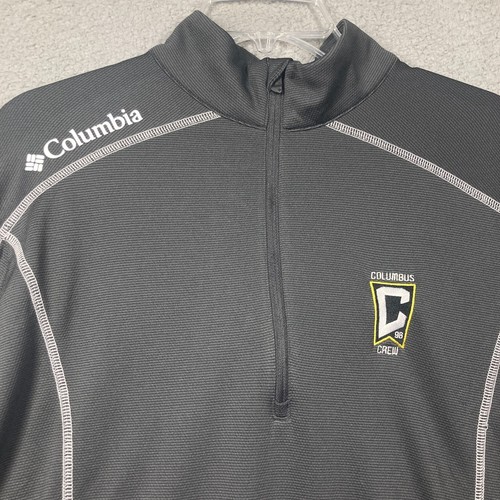 Columbus Crew Soccer 1/4 Zip Shirt Adult Medium Gray Long Sleeve Columbia Golf - Picture 2 of 8