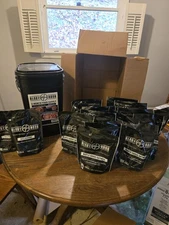 Ready Hour 3 Month food bucket 2 of 6. 2Rice pudding 14Maple grove oatmeal MRE