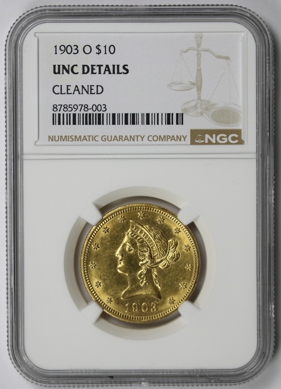 1903-O Liberty Head Eagle Gold $10 UNC Details Cleaned NGC