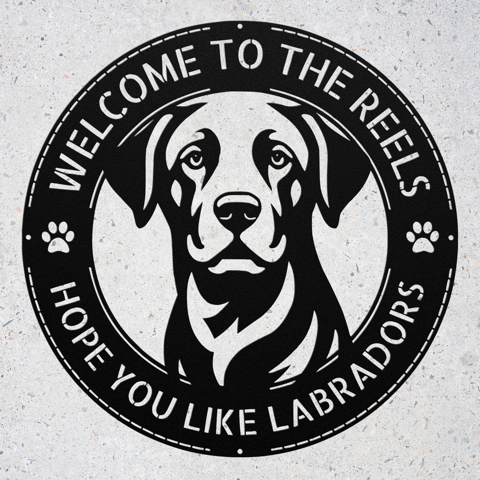 Custom Labrador Retriever Welcome Metal Sign Family Name Dog Lover Gift