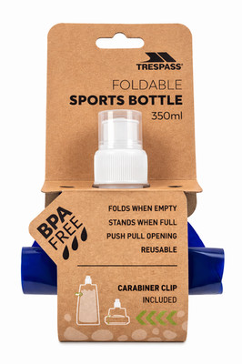 Trespass - Faltei 350ml Trinkflasche - faltbar - BPA frei - blau