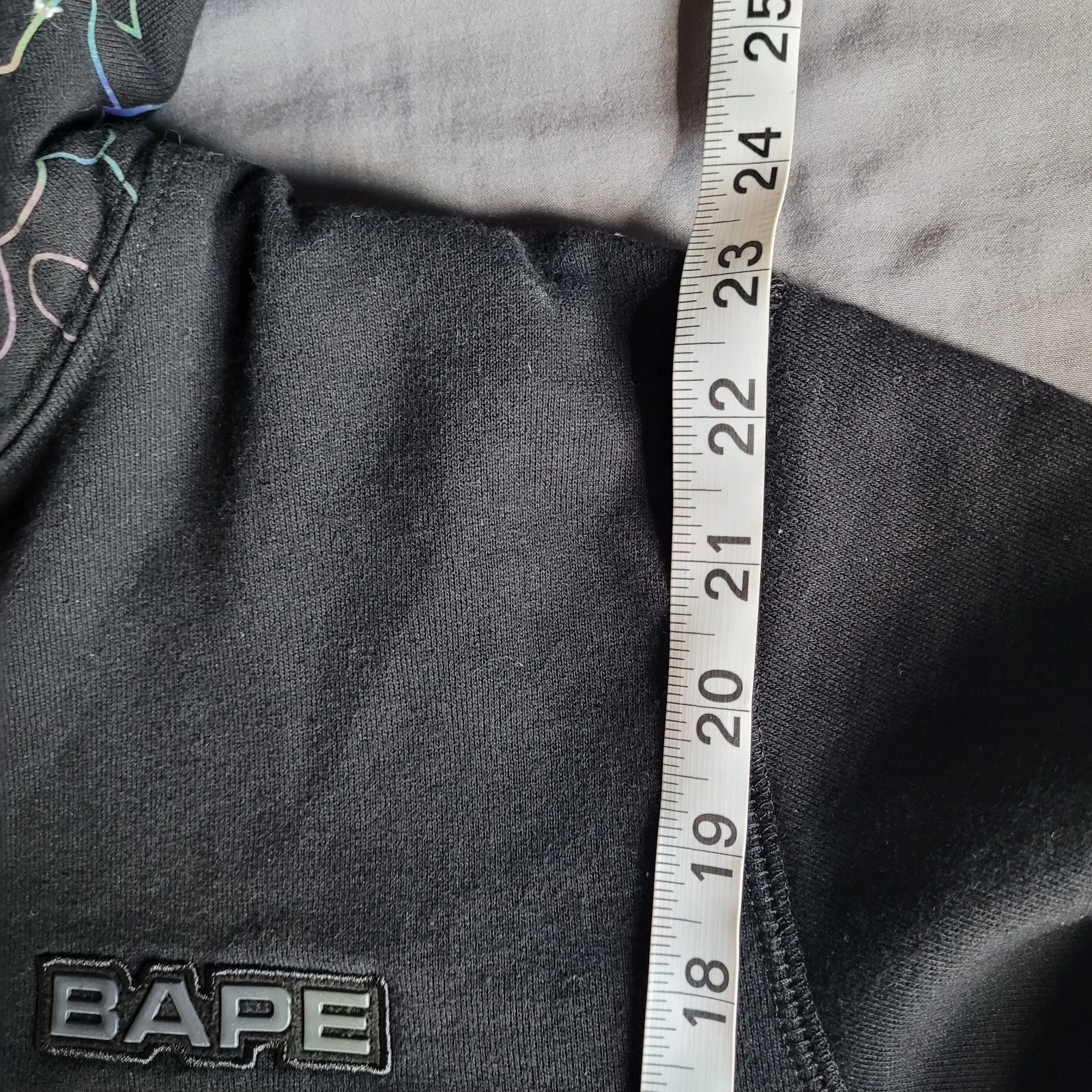 A BATHING APE (BAPE) Felpa con cappuccio e zip intera BAPE Black Shark A Bathing Ape taglia Large riflettente iridiscente