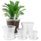 New Listing Transparent Plastic Garden Pots Planter with Saucer 4/5 /6/7 /8 inch Plant