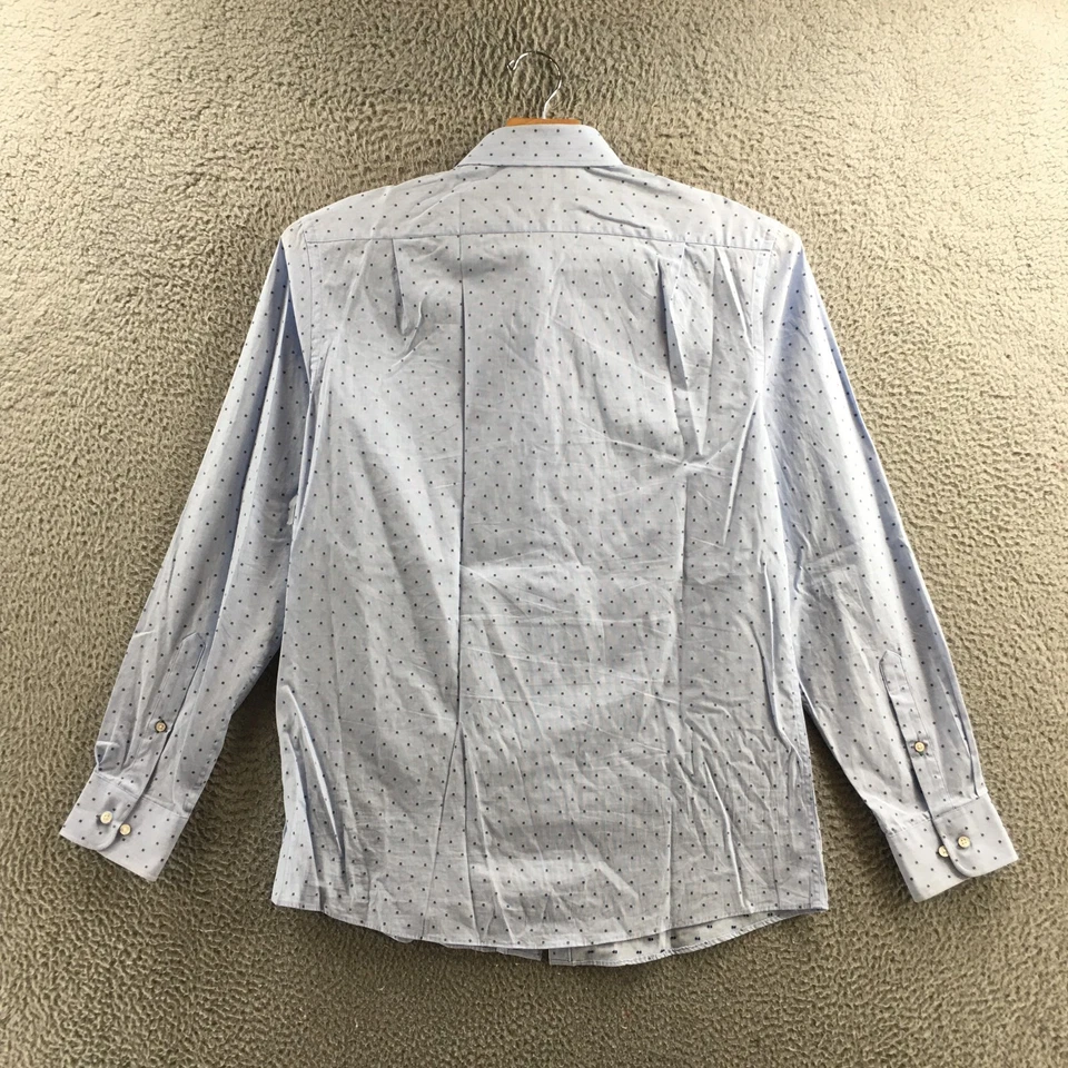 Tommy Hilfiger Dress Shirt Mens L Blue Cotton Slim Fit Button Front Long Sleeve - Image 2 of 4