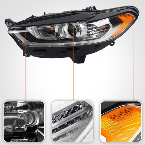 for Ford Fusion Headlight Assembly 2013 2014 2015 2016 Halogen Projector Headlam - 第 2/12 張圖片