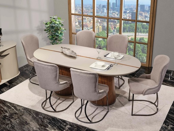 Luxus Esszimmer Set Esstisch 6X StüHle Designer MöBel 7 Tlg Essgruppe Garnitur-image