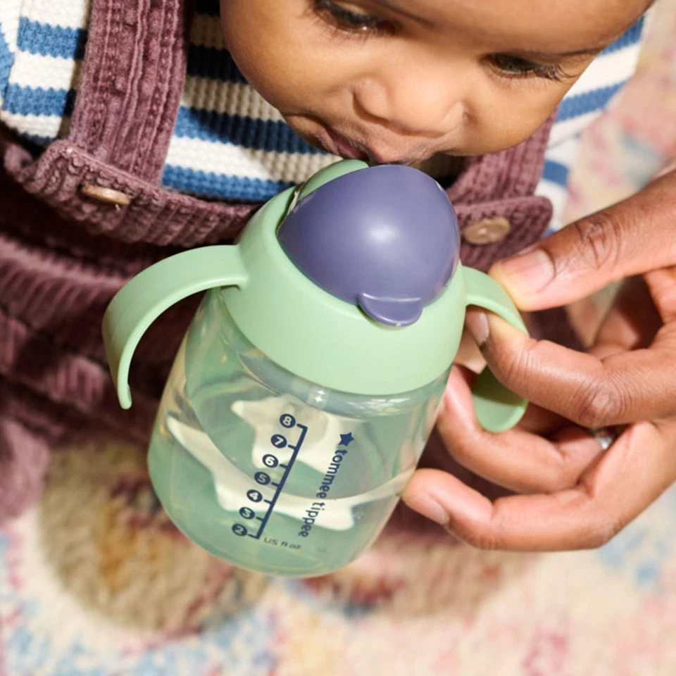 Чашка Superstar Weighted Straw Sippy Cup 10 унций зеленая упаковка из 2 штук для младенцев 6 месяцев+ - Изображение 2 из 4