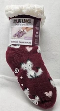MUK LUKS Women's Cabin Cozy Socks, 2 Pair, Size S/M(Fits Shoe Sizes 5-7)/New