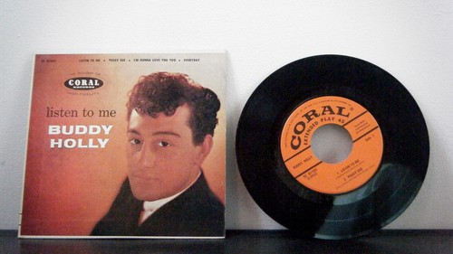 Buddy Holly 7 Inch 45 Listen to me EP 1958 Coral PS Vinyl