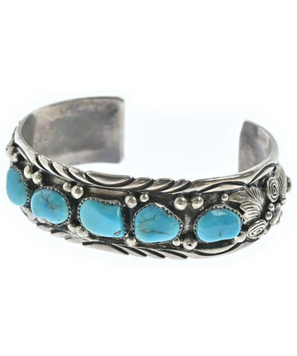 Y0819 Navajo Bracelet Men'S Bangle - Silver X Blue Used Secondhand