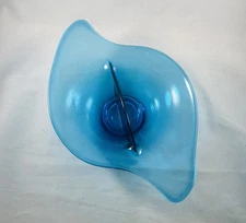 MCM Viking Glass Bluenique Divided Relish/trinket dish