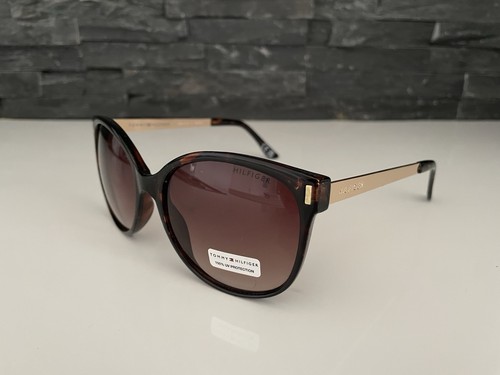 neu Tommy Hilfiger Oversize Sonnenbrillen braun gold OL429 Damen Butterfly