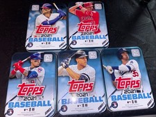 Lot Of 5 2021 Topps Series 1 Empty Tins Harper Trout BaezJudge, Bellinger