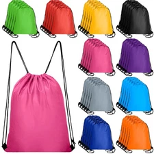 Drawstring Backpack Bulk 50 Pcs 10 Colors Nylon Draw String Back Bag for Gift...