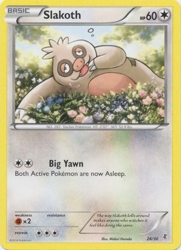 Slakoth - 26/30 - XY Trainer Kit (Bisharp) (Lp) XY Trainer Kit: Bisharp & Wiggly