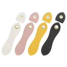 4 Sets Leather Snaps Buckles Button Closures (White/Pink/Yellow/Black)
