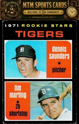1971 Topps #423 Tigers 1971 Rookie Stars (Dennis Saunders / Tim Marting)