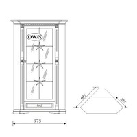 Klassische Vitrine Vitrinenschrank Vitrinen Glasschrank Schrank Kolonial OW-N