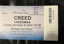 Creed Mohegan Sun Casino Connecticut Rare Ticket! 12/30/2025 Sevendust