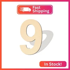 15 Inch Large Wooden Numbers 9, Blank Wood Number 9, Big Unfinished Wooden Numbe