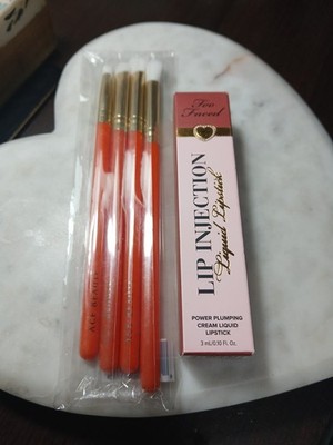 TOO FACED LIP INJECTION POWER PLUMPING CREAM LIQUID LIPSTICK IT'S SO BIG + BRUSH