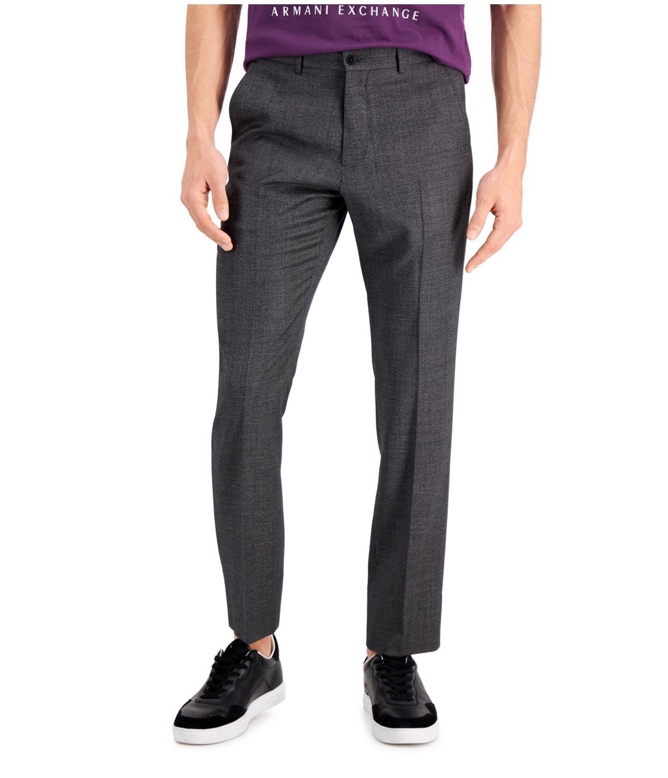 Armani Mens Slim Fit Windowpane Wool Dress Pants Slacks 19090₽