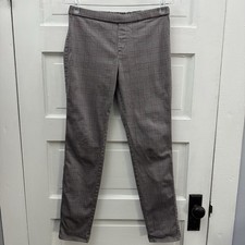 Uniqlo Women’s Plaid Pull On Cotton Pants Elastic Waist Stretch Size M