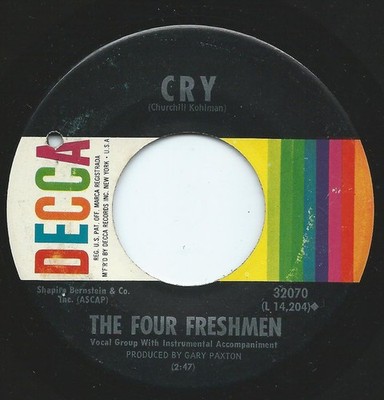 Four Freshmen - Cry - Used Vinyl Record 7 - G8100z