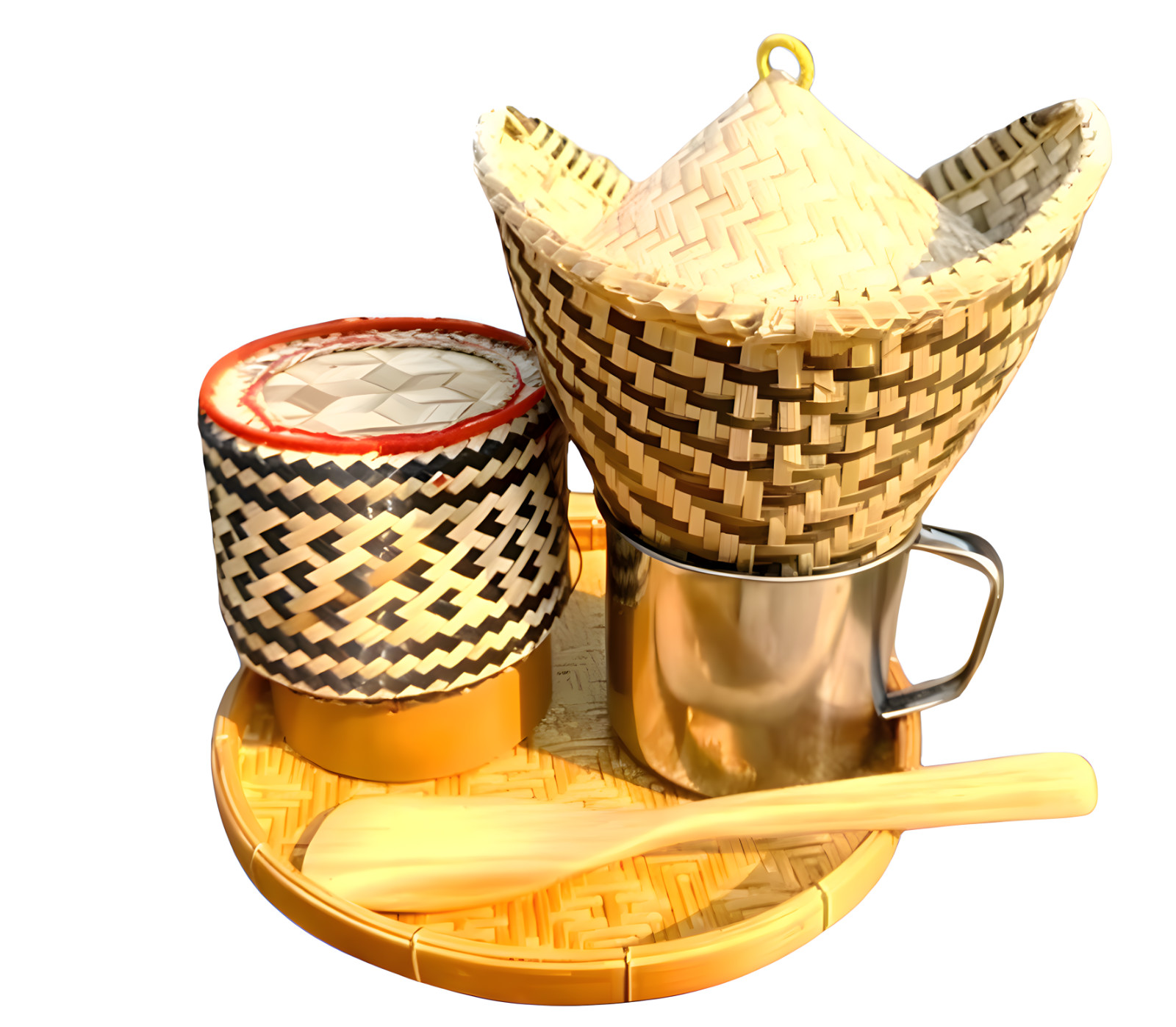 Mini Sticky Rice Steamer Set  6 pcs &ndash; Portable Thai Lao Ba