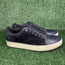 Lanvin DBB1 Leather And Suede Sneakers  Navy  - US Size 10 - MSRP 590