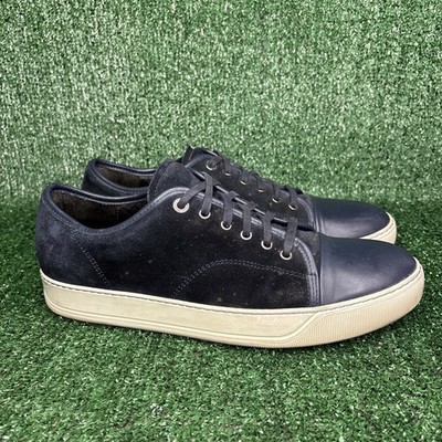 Lanvin DBB1 Leather And Suede Sneakers  Navy  - US Size 10 - MSRP $590