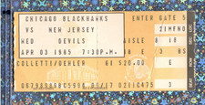 Warren Skorodenski Last Shutout Ticket stub 4-3-1985 Devils Hawks Troy Murray G