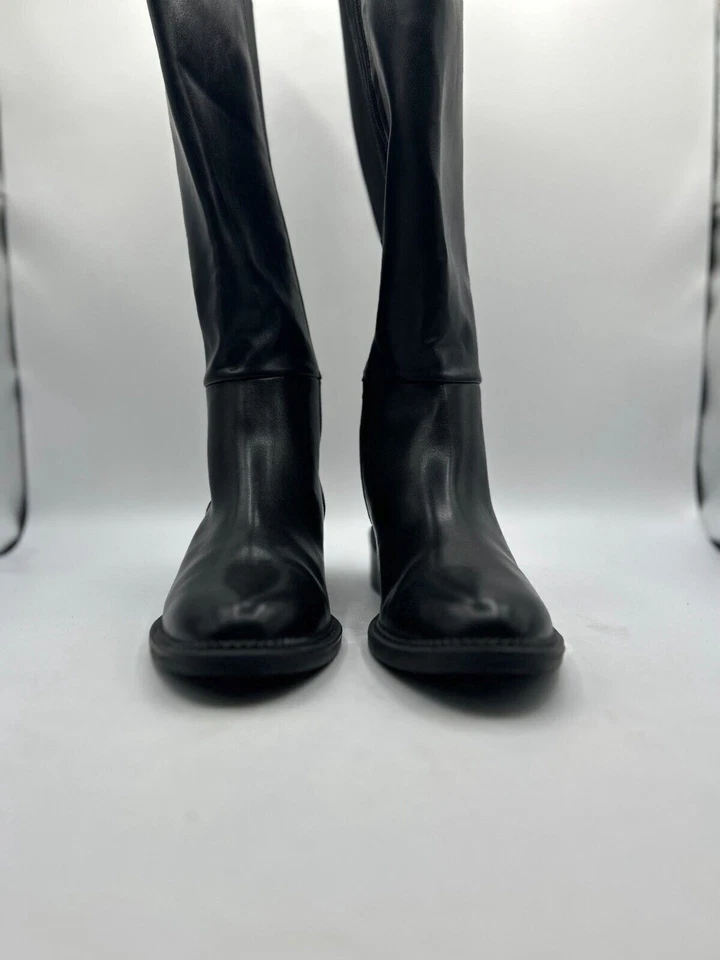 Bota alta A New Day para mujer talla 8 cuero negro cremallera lateral sobre la rodilla exterior Foto 3 de 4