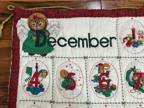 Vintage Handmade Quilt Christmas Advent Calendar 30” X 28.5” - Picture 3 of 9