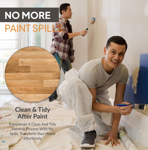 Canvas Drop Cloth (4x5) ft with Thick Texture, Sturdy Multi-Purpose Painting ... - Picture 4 of 7
