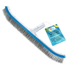 Professional 18" Stainless Steel Swimming Pool Algae Brush with EZ Clip Handle