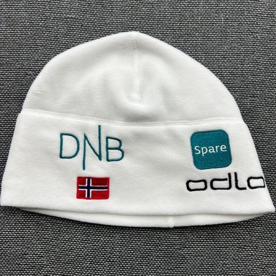 Odlo DNB Ski Beanie Hat One Size Cross Country XC White Fleece Cap Norway