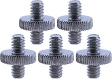 5PCS 1/4 Inch-20 to 1/4 Inch-20 Dual Head Adapter - Male to Male Metal Tripod