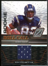 Vincent Jackson Card 2005 Zenith Rookie Roll Call Jerseys #RC29 . rookie card picture