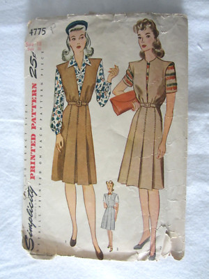 Vintage Simplicity Sewing Pattern 4775 Blouse Jumper Size 18 B36 