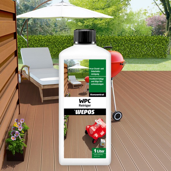 Wepos Wpc Reiniger 1L Konzentrat Grundreinigung Wpc Terrassen Fassaden Reinigung-image
